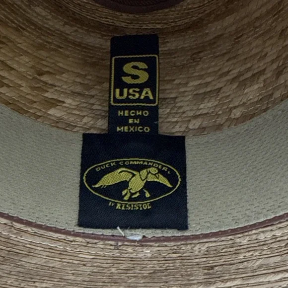 Resistol Duck Commander Straw Cowboy Hat S Genuine Mexican Palm Western USA Made - Picture 13 of 16